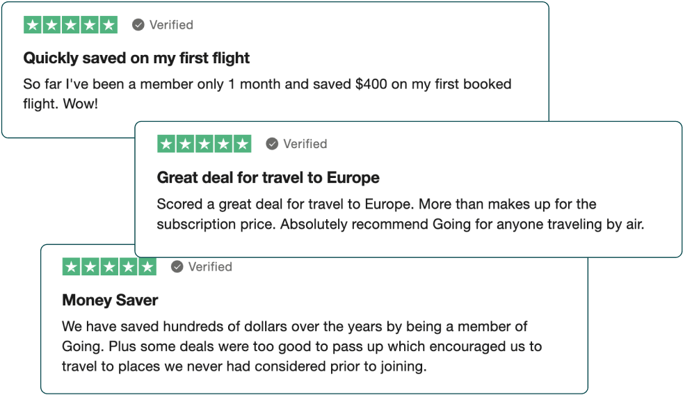 Trip Advisor review: Quickly saved on my first flight. So far I've been a member for only 1 month and saved $500 on my first booked flight. Wow!